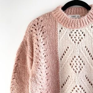 Mango Pointelle Contrast Sweater